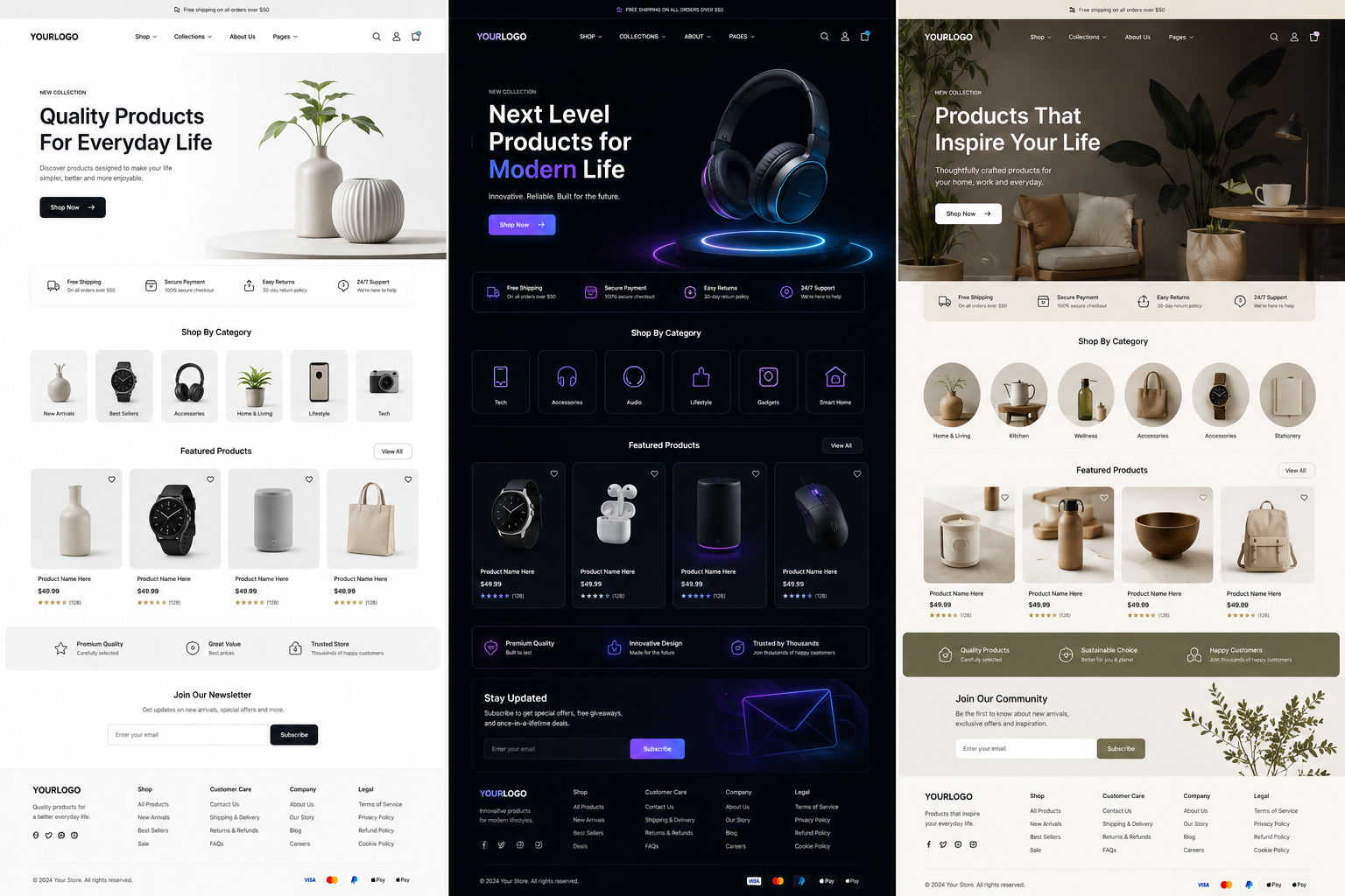 E-commerce and shopping interface
